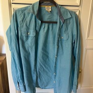 St. John's Bay Turquoise Button-Up Shirt 100% cotton
